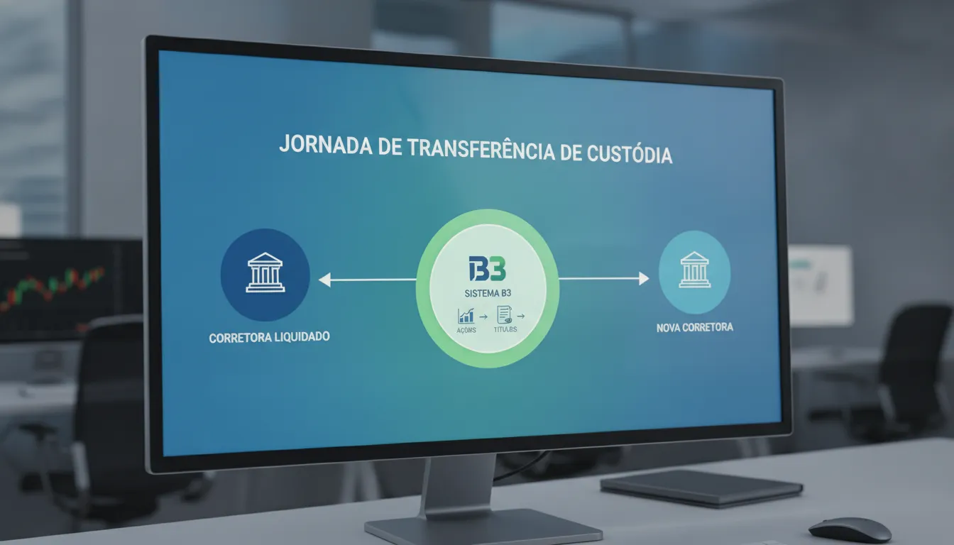 Infográfico moderno e limpo, com paleta de cores azul e verde, ilustrando a jornada do investidor tr